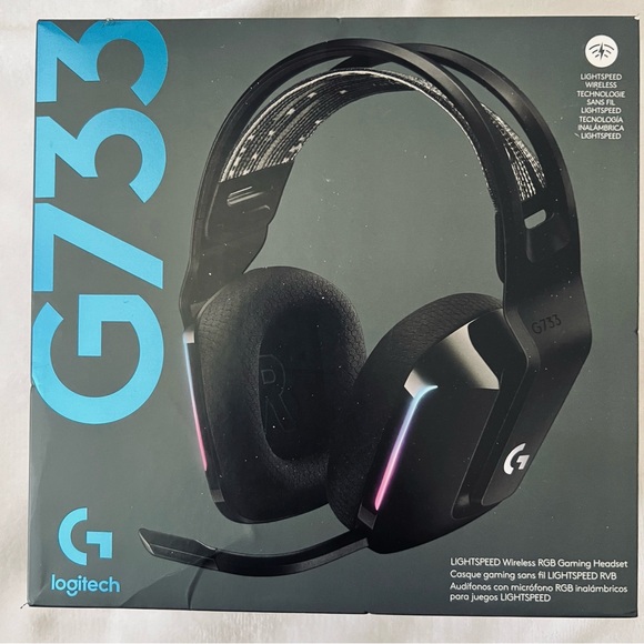 Logitech G733 Wireless Gaming Headset w Suspension Headband, Lightsync RGB w Mic - Picture 5 of 10